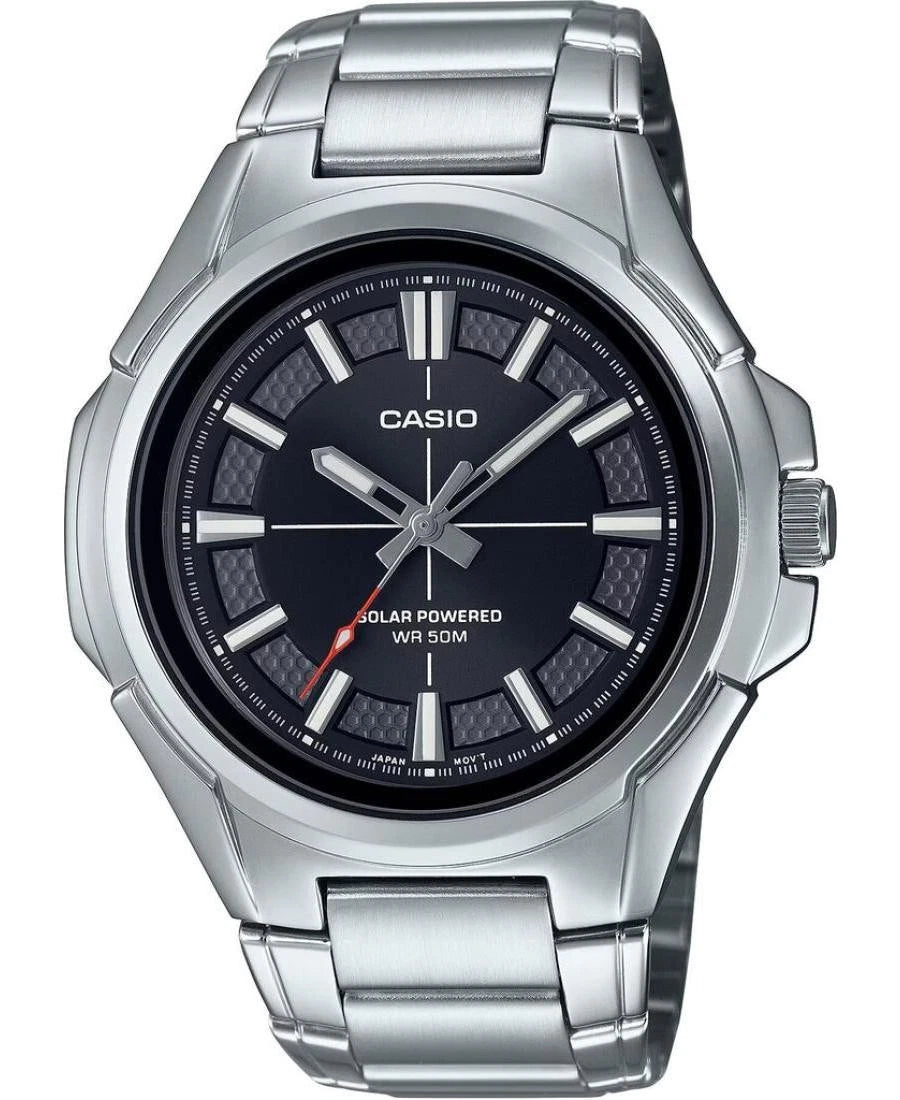 Casio MTP-RS100D-1AV Solar Black Dial Stainless Steel Watch
