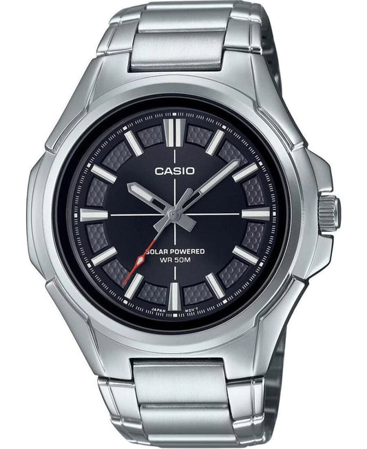 Casio MTP-RS100D-1AV Solar Black Dial Stainless Steel Watch