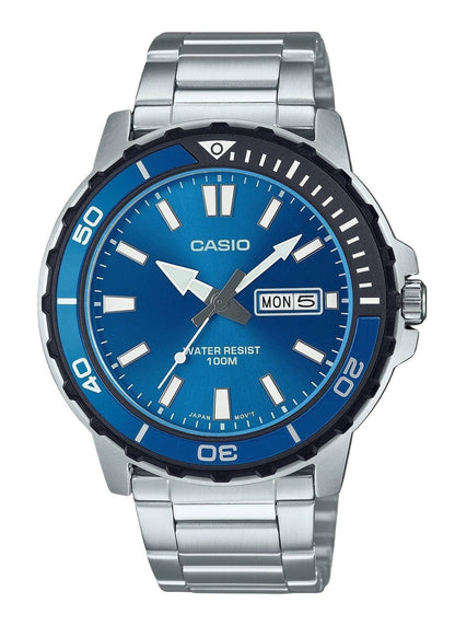 Casio MTD-125D-2A1 Blue Dial Stainless Steel Watch