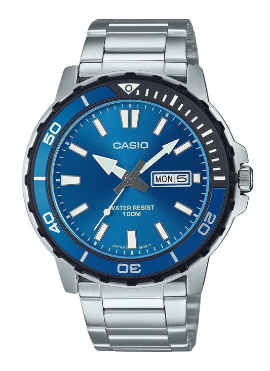 Casio MTD-125D-2A1 Blue Dial Stainless Steel Watch