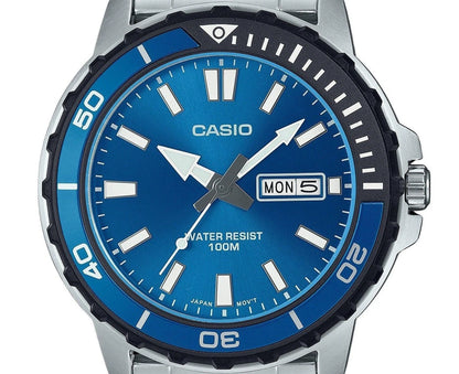 Casio MTD-125D-2A1 Blue Dial Stainless Steel Watch