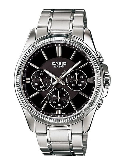 Casio MTP-1375D-1AV Black Dial Stainless Steel Watch