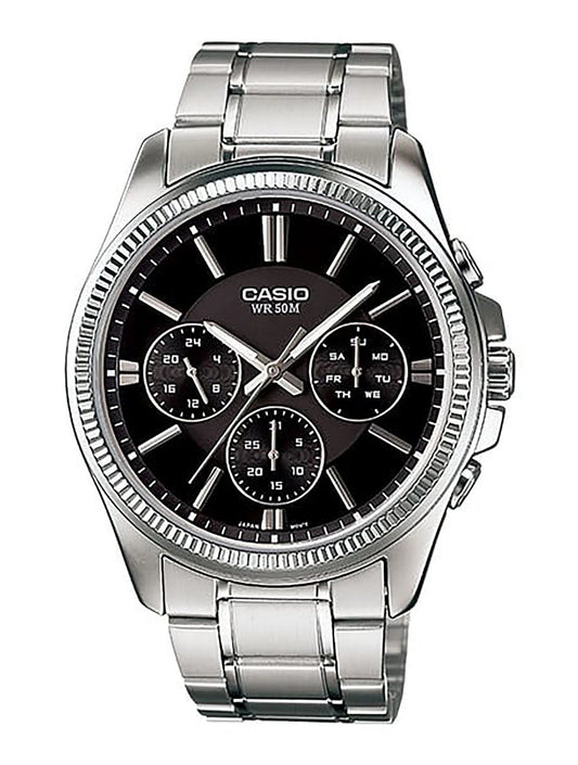 Casio MTP-1375D-1AV Black Dial Stainless Steel Watch