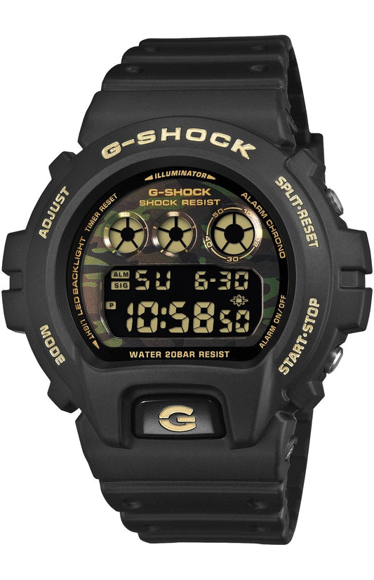Casio G-SHOCK DW-6900CF-1DR Bold Camo Black Gold Digital Watch