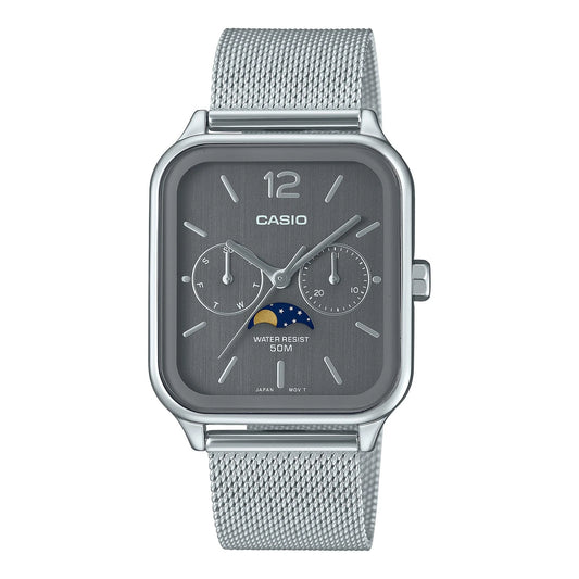 Casio MTP-M305M-8A Grey Moon Phase Mesh Watch