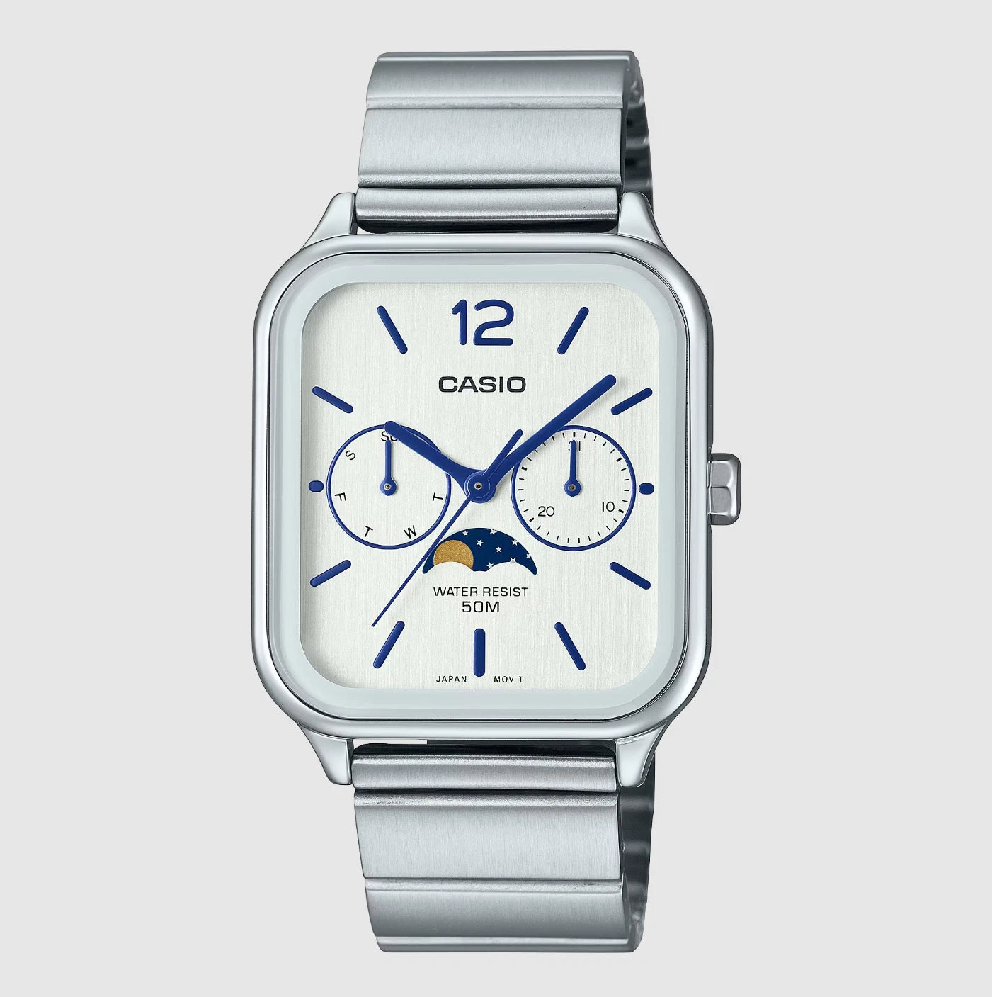 Casio MTP-M305D-7AV Silver Moon Phase Watch