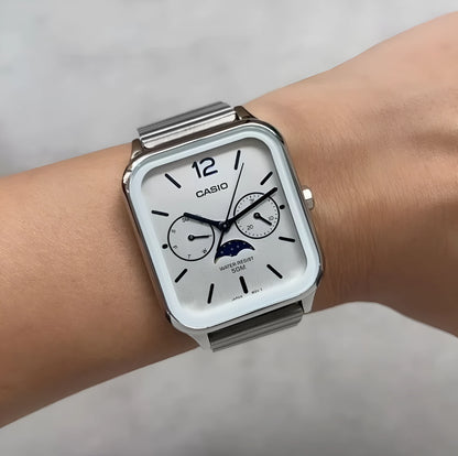 Casio MTP-M305D-7AV Silver Moon Phase Watch