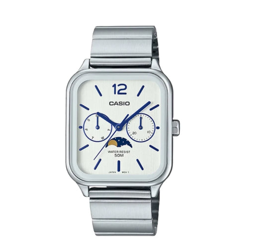Casio MTP-M305D-7AV Silver Moon Phase Watch