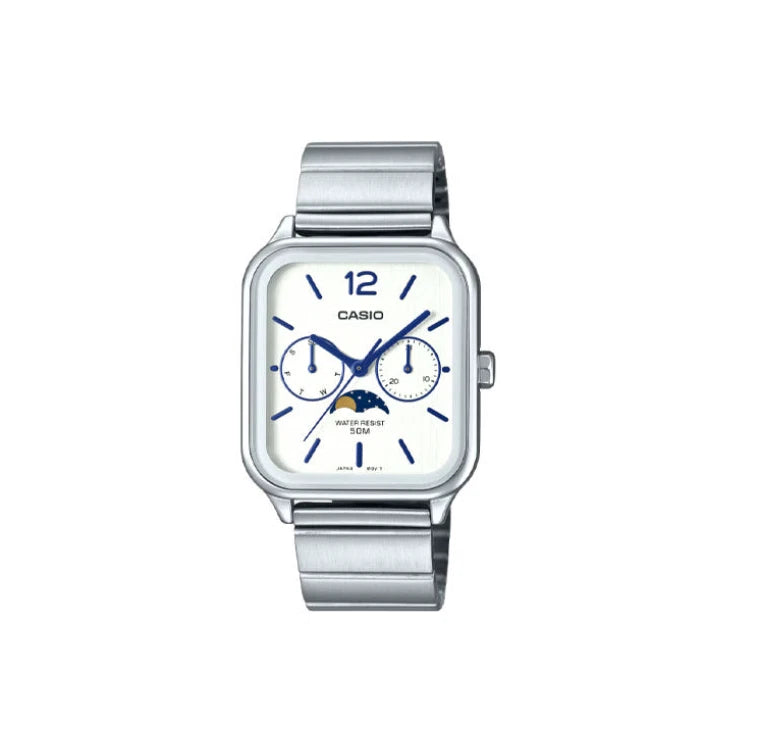 Casio MTP-M305D-7AV Silver Moon Phase Watch