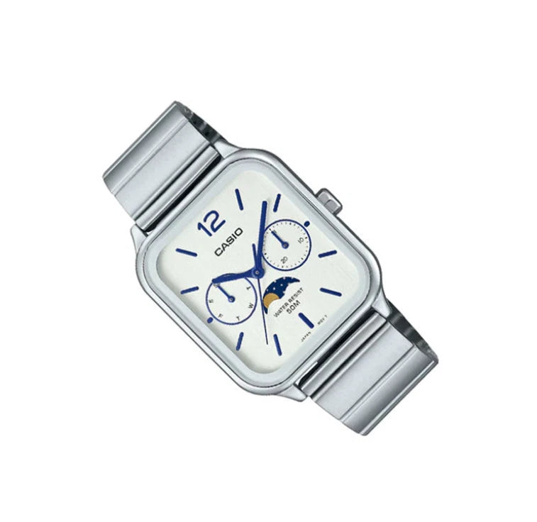 Casio MTP-M305D-7AV Silver Moon Phase Watch