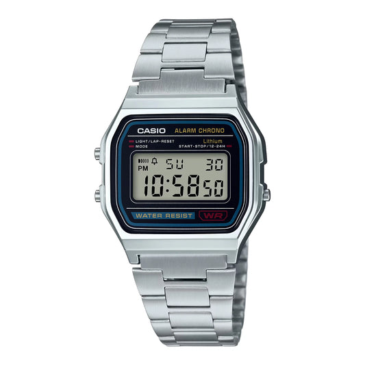 Casio Vintage A158WA-1DF Silver Digital Watch