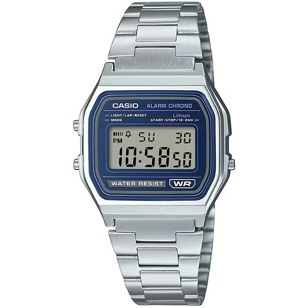 Casio Vintage A158WEA-2DF Silver Blue Digital Watch