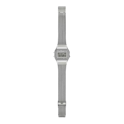 Casio Vintage A158WEM-7DF Silver Digital Mesh Watch