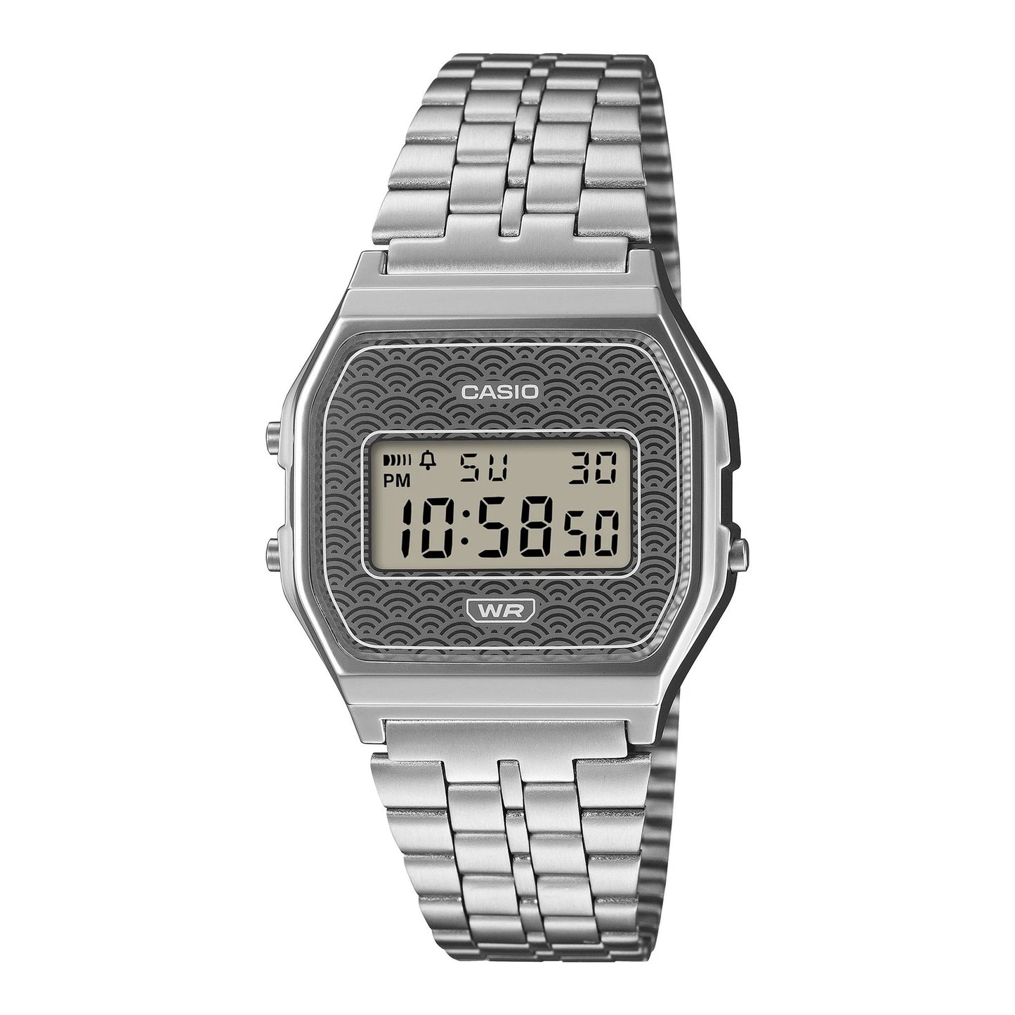 Casio Vintage A159WEVJ-7DR Silver Seigaiha Digital Watch