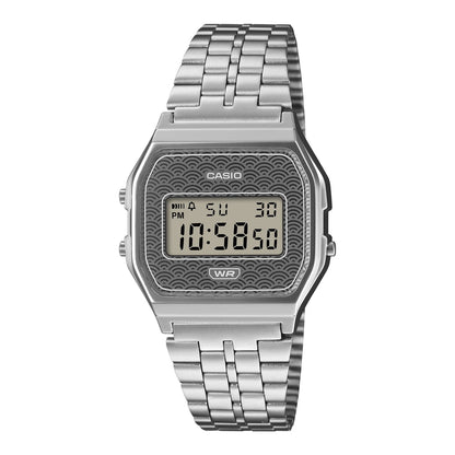 Casio Vintage A159WEVJ-7DR Silver Seigaiha Digital Watch