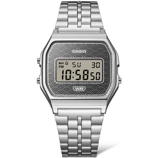 Casio Vintage A159WEVJ-7DR Silver Seigaiha Digital Watch