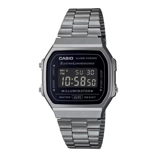 Casio Vintage A168WGG-1BDF Digital Watch – Gunmetal Gray Stainless Steel