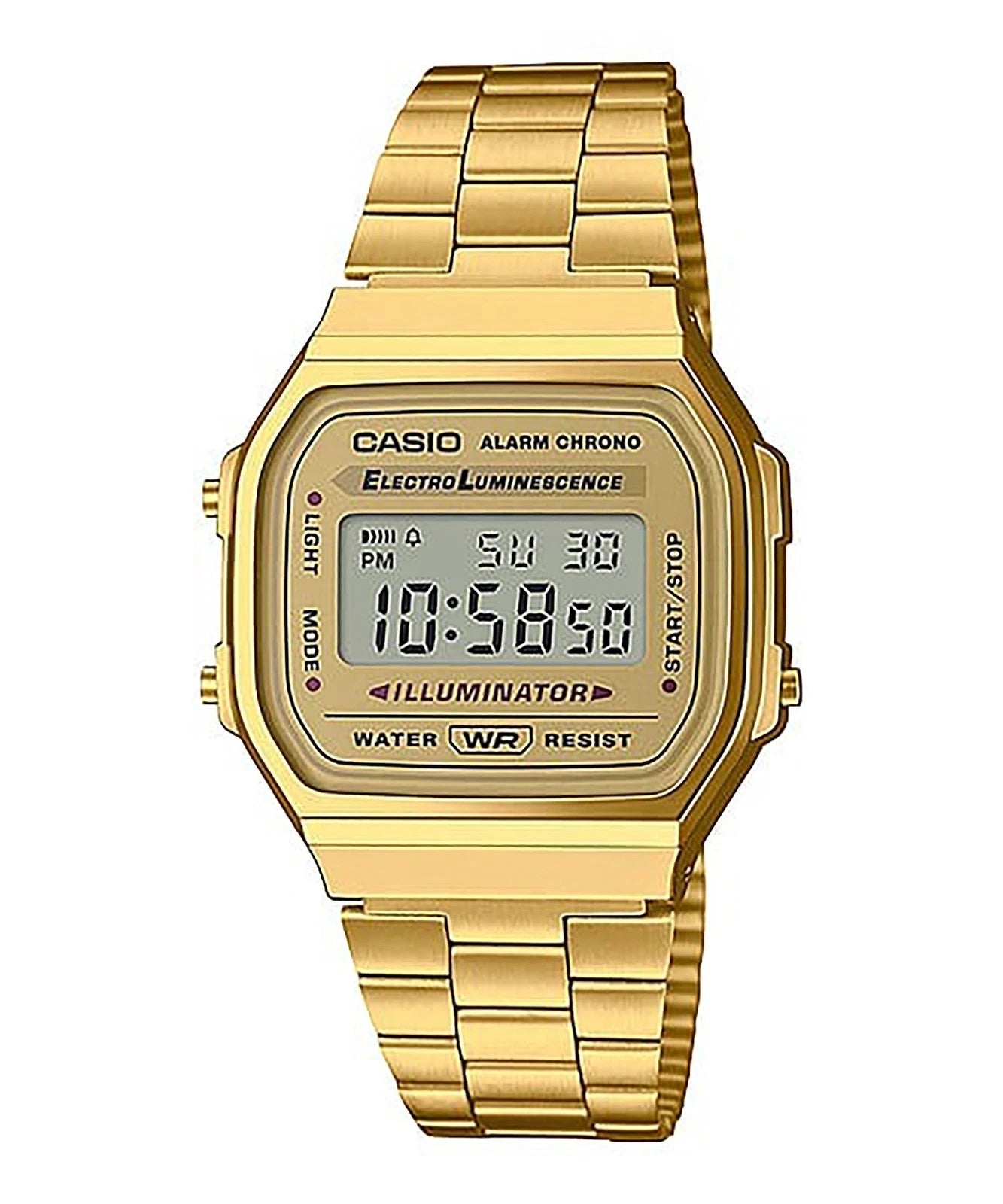 Casio Vintage A168WG-9WDF Digital Watch – Gold-Tone Stainless Steel