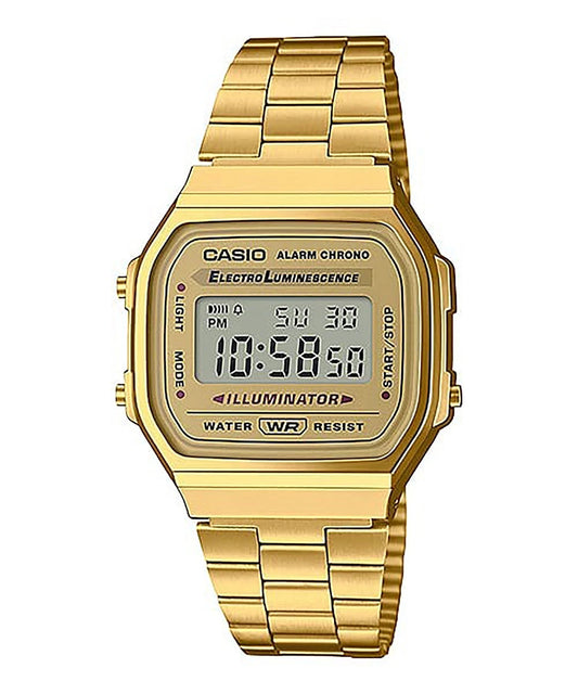 Casio Vintage A168WG-9WDF Digital Watch – Gold-Tone Stainless Steel