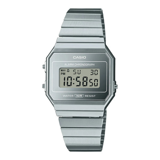 Casio Vintage A700WEV-7ADF Super Slim Digital Watch – Full Silver Stainless Steel