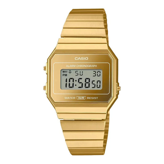 Casio Vintage A700WEVG-9ADF Super Slim Digital Watch – Full Gold Stainless Steel