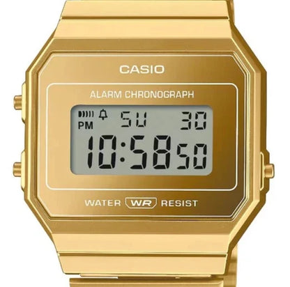 Casio Vintage A700WEVG-9ADF Super Slim Digital Watch – Full Gold Stainless Steel