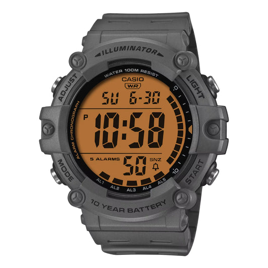 Casio Youth AE-1500WHC-8AVDF Wide Face Digital Sport Watch – Black with Orange Display