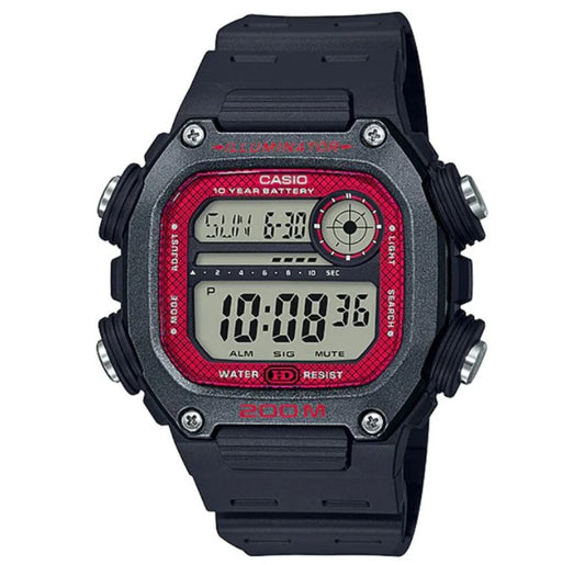 Casio DW-291H-1BVDF Heavy Duty World Time Digital Watch – Black Resin