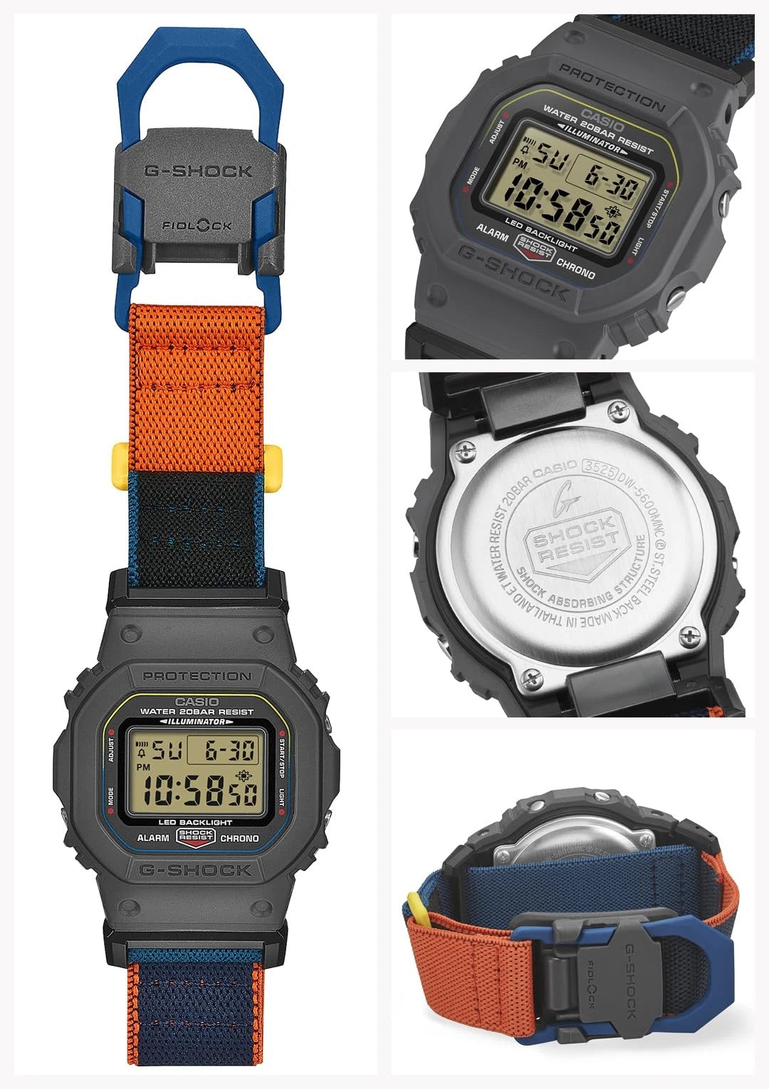 G-SHOCK DW-5600MNC-8A2JF Grey Cloth Band Japan Edition