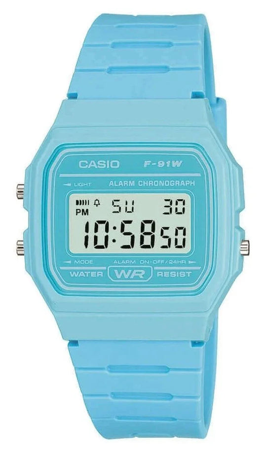 Casio F-91WC-2A Blue Digital Unisex Resin Watch