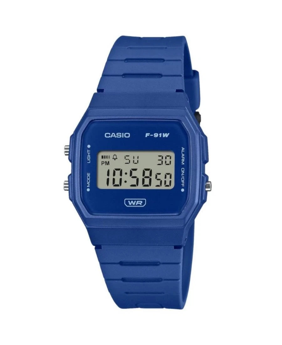 Casio F-91WB-2A1 Blue Digital Unisex Bio-Based Resin Watch