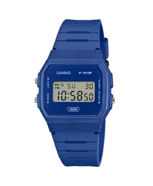Casio F-91WB-2A1 Blue Digital Unisex Bio-Based Resin Watch