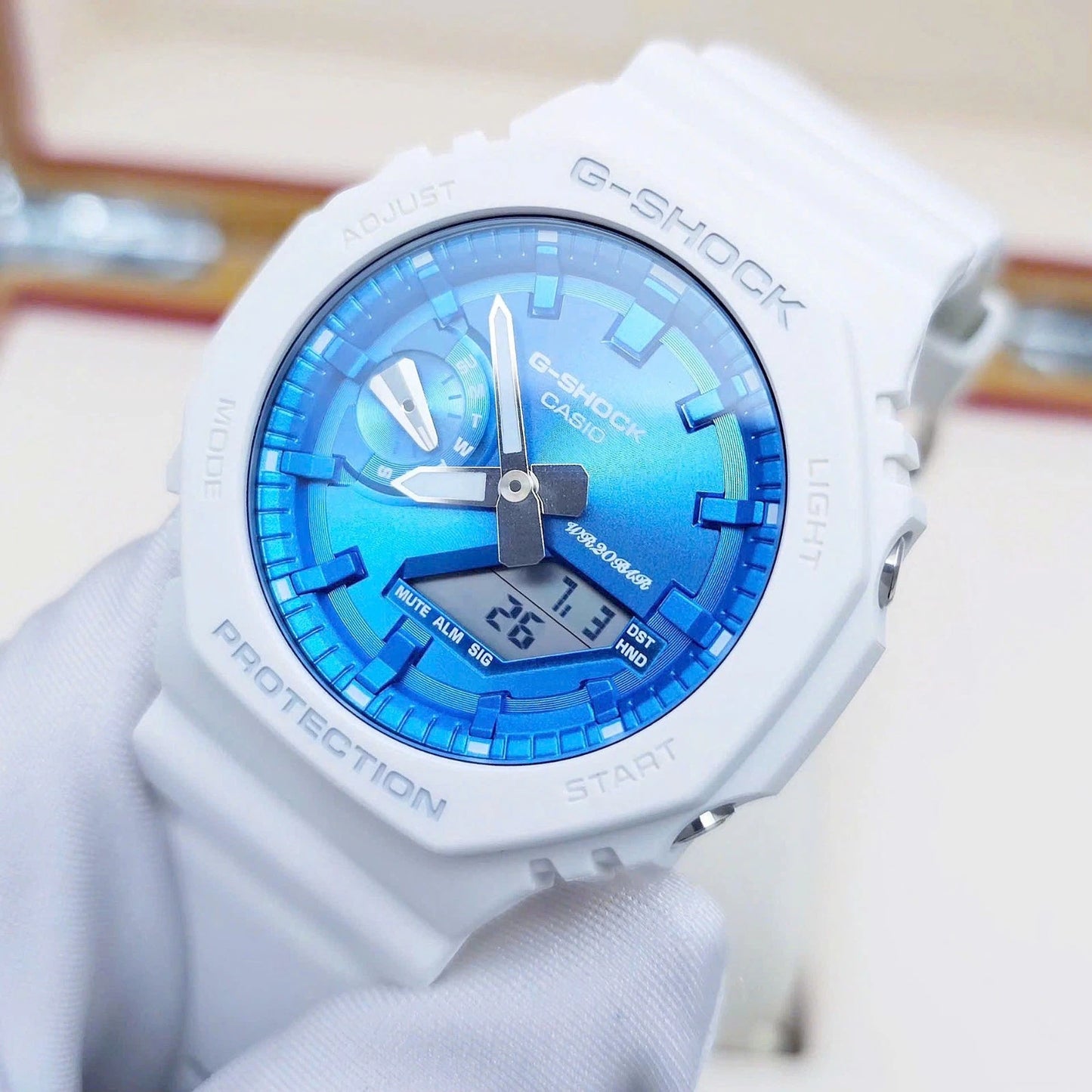 Casio G-SHOCK GA-2100WS-7ADR White Blue Men's Watch