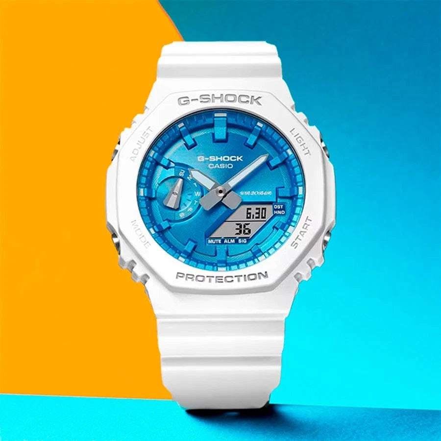 Casio G-SHOCK GA-2100WS-7ADR White Blue Men's Watch