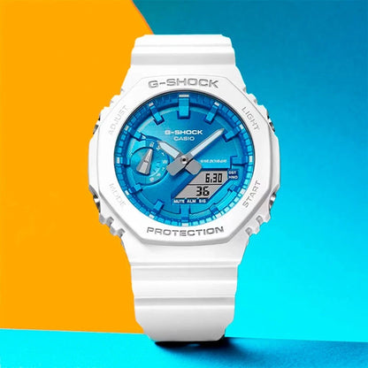 Casio G-SHOCK GA-2100WS-7ADR White Blue Men's Watch