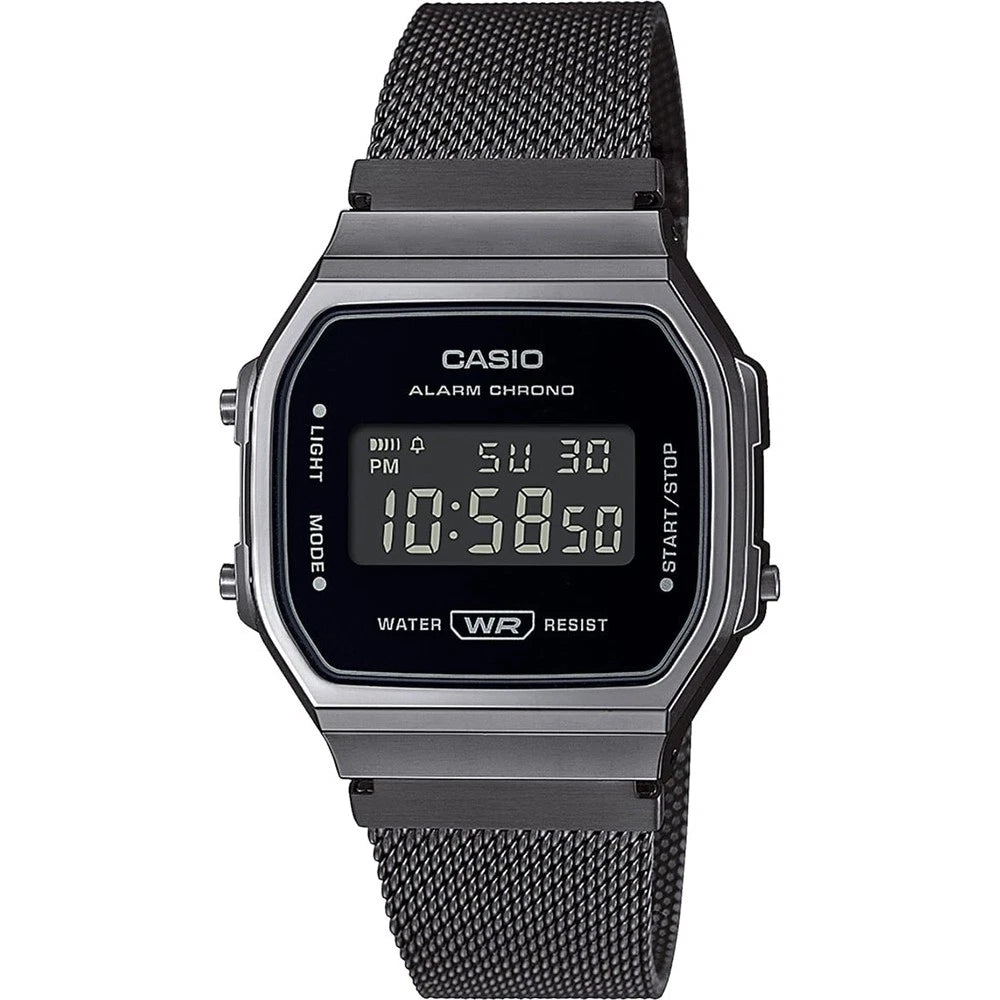 Casio Vintage A168WEMB-1BDF Black Digital Mesh Watch