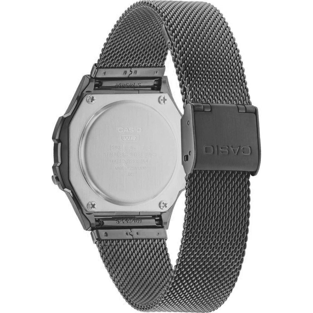 Casio Vintage A168WEMB-1BDF Black Digital Mesh Watch