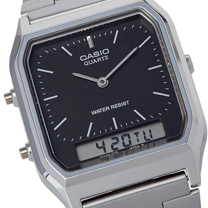 Casio Vintage Analog-Digital Black Dial Watch – AQ‑230A‑1DMQ