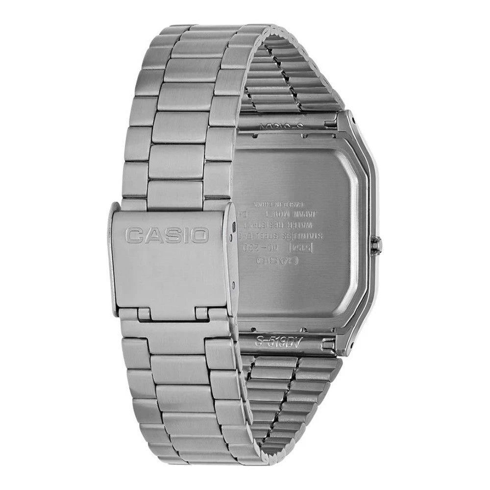 ساعة كاسيو فينتاج بعقارب ورقمية ومينا أسود – AQ-230A-1DMQ