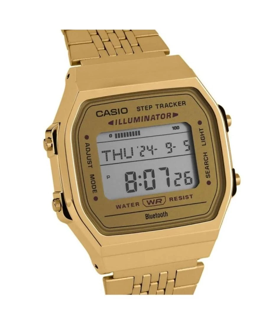 CASIO ABL-100WEG-9A Gold Bluetooth Digital Watch with Step Tracker