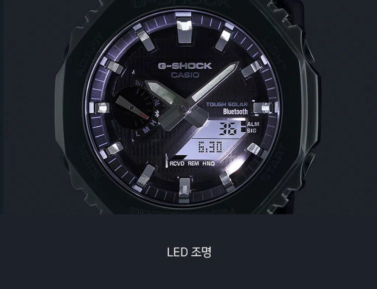 Casio G-SHOCK GBM-2100A-1A3 G-STEEL Metal Covered CasiOak Bluetooth Solar Watch | Green Dial | 200M WR