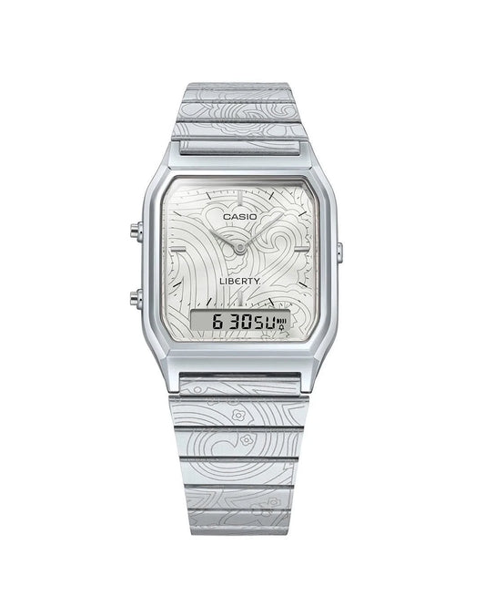 Casio Vintage × Liberty AQ-230ELT-7ADR Silver Watch
