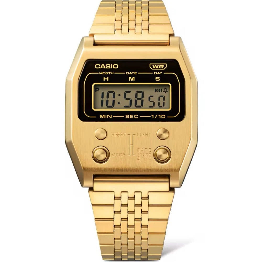 Casio Vintage A1100G-5DF Unisex Gold Stainless Steel Digital Watch