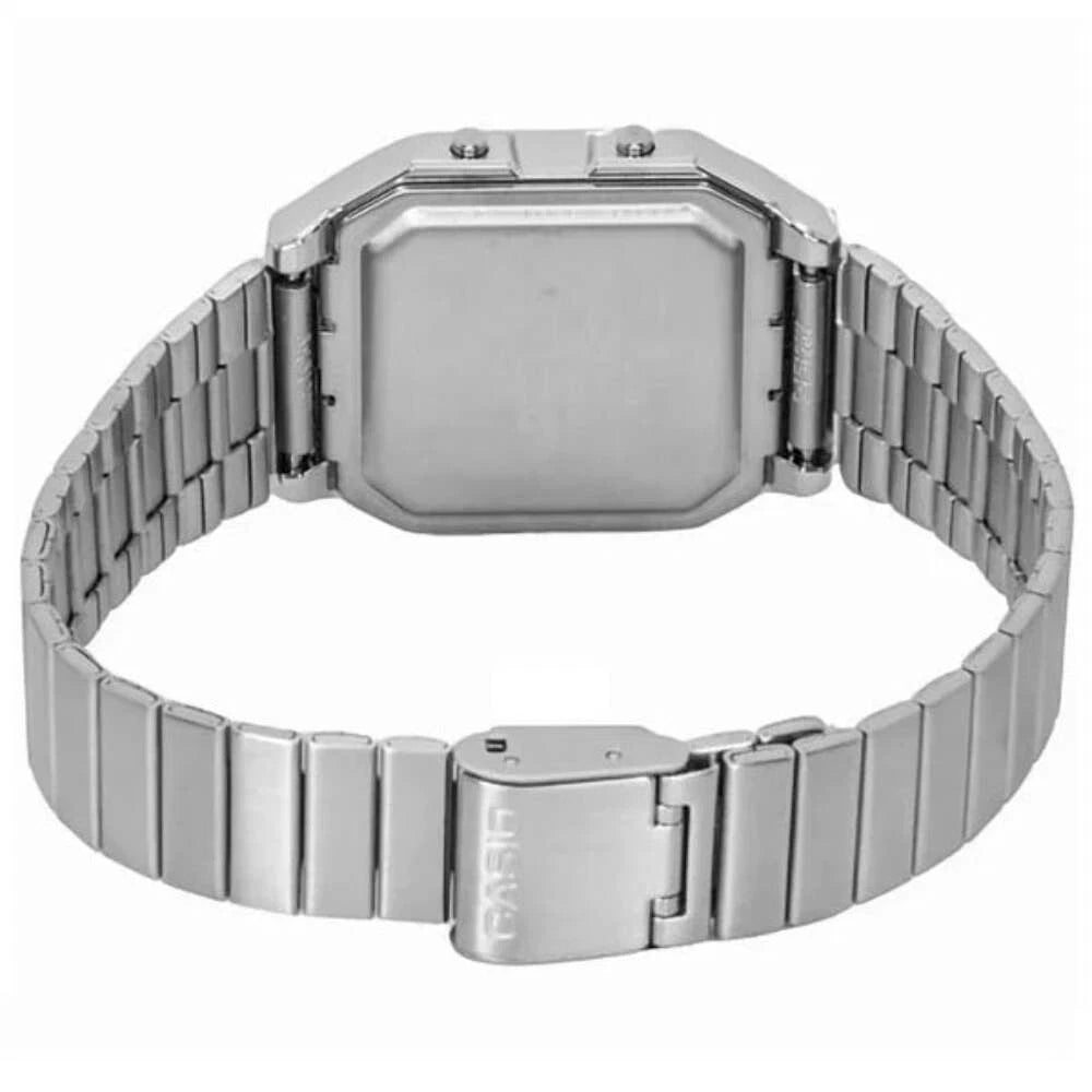 Casio A130WE-1ADF Future Retro Digital Watch | Stainless Steel Bracelet | World Time | LED Light