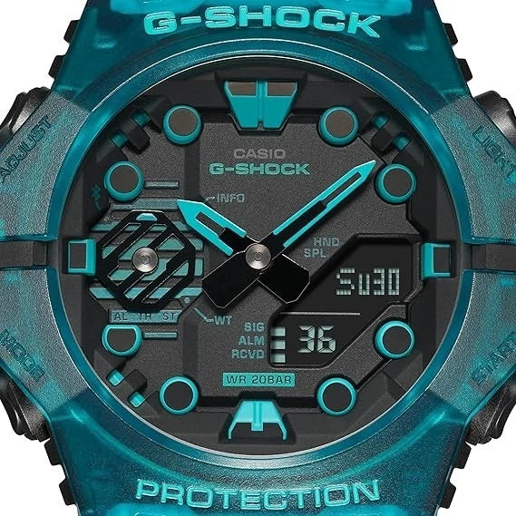 Casio G-Shock GA-B001G-2A Men's Analog-Digital Bluetooth Watch – Transparent Blue | 200M Water Resistant