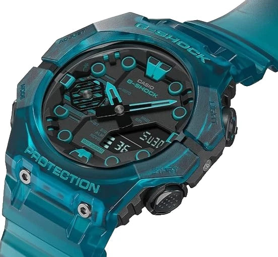 Casio G-Shock GA-B001G-2A Men's Analog-Digital Bluetooth Watch – Transparent Blue | 200M Water Resistant