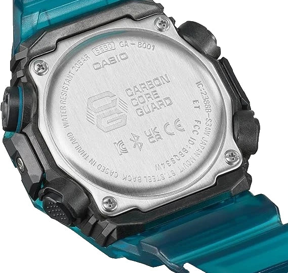 Casio G-Shock GA-B001G-2A Men's Analog-Digital Bluetooth Watch – Transparent Blue | 200M Water Resistant