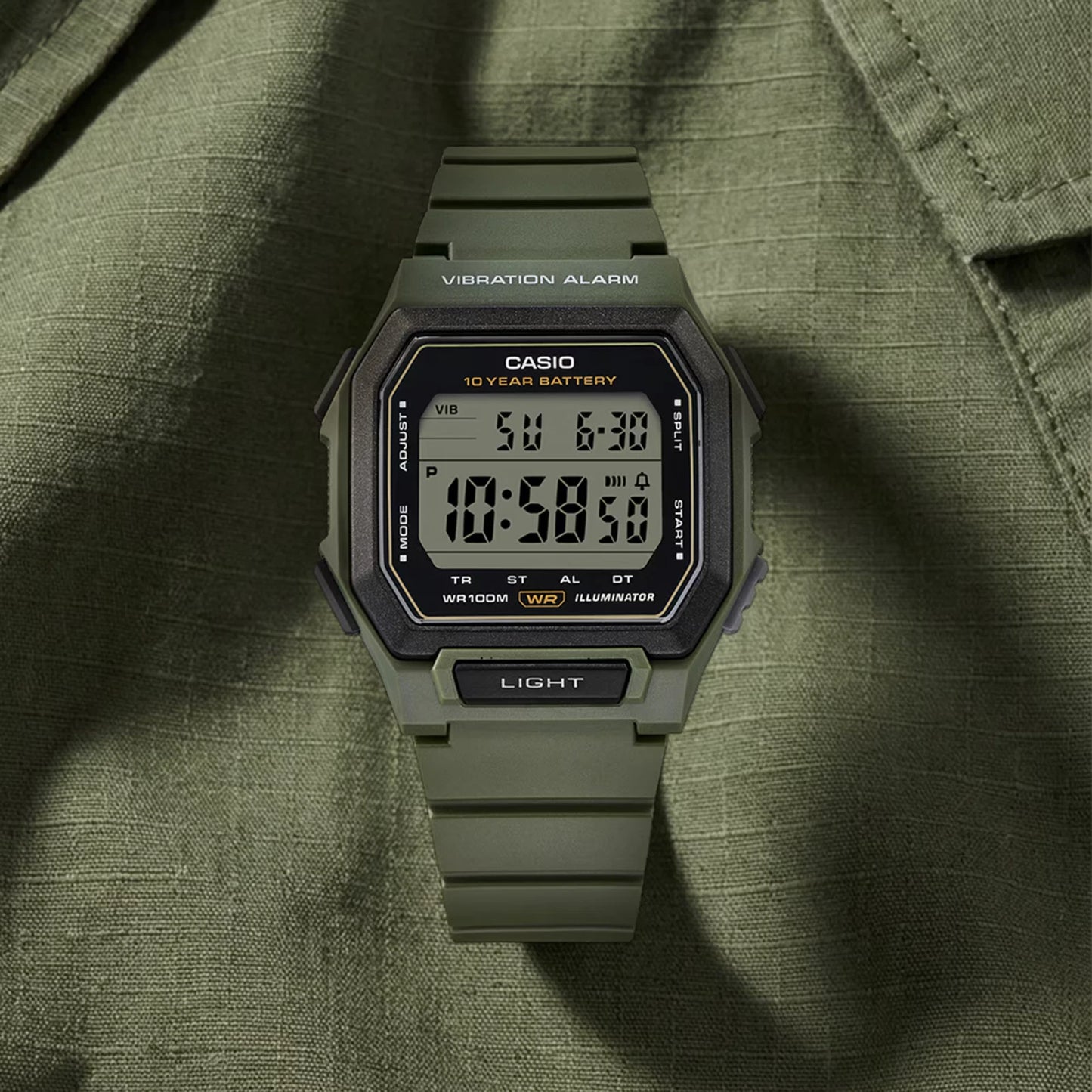 Casio W-738H-3AVDF Digital Sports Watch – Olive Green