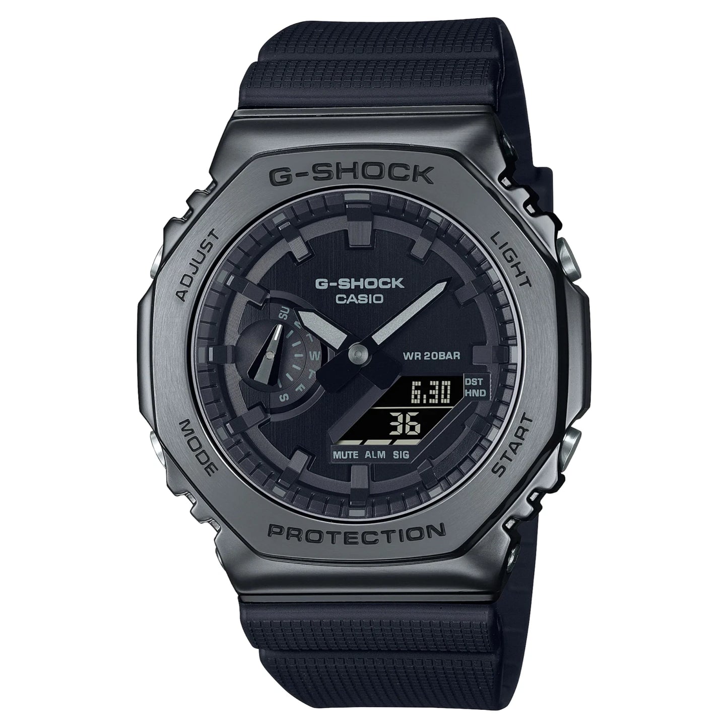 Casio G-SHOCK GM-2100BB-1ADR Metal Covered CasiOak Black Analog-Digital Watch | 200M Water Resistant
