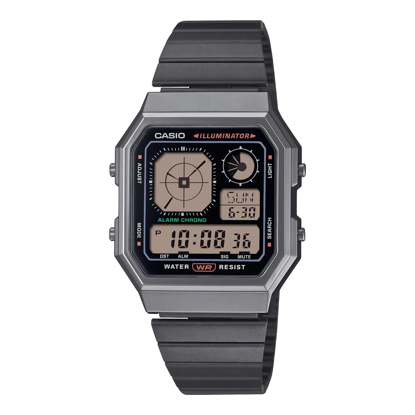Casio Vintage A130WEGG-1ADF Unisex Black Ion-Plated Digital Stainless Steel Watch